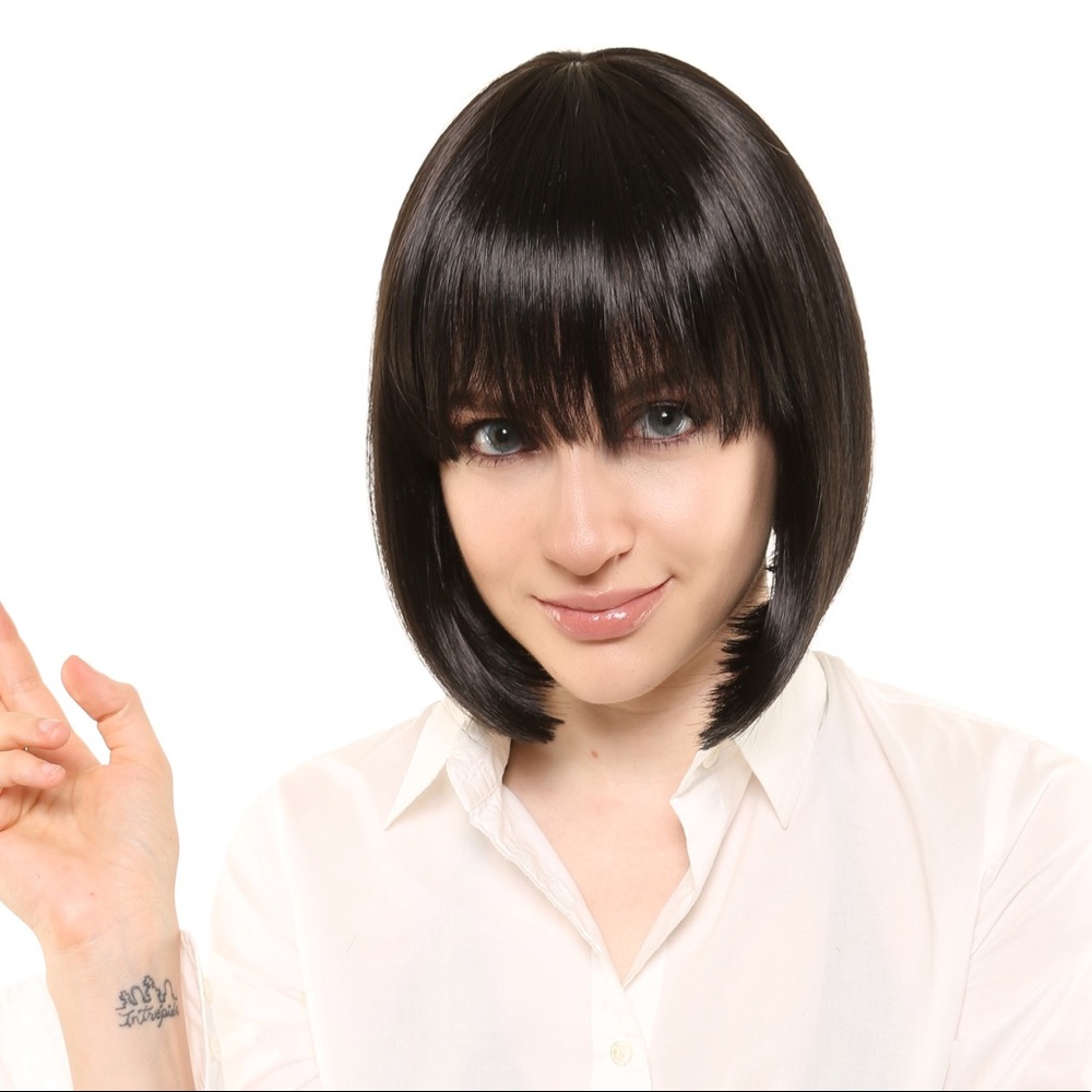 Classic Short Bob Wig in Dark Brown - Women Accessories Hair Accessory